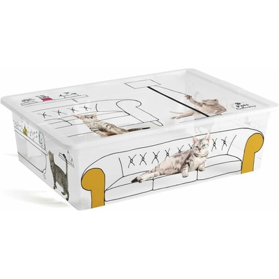 KIS Biely plastový úložný box s vekom 55 x 39 x 16 cm