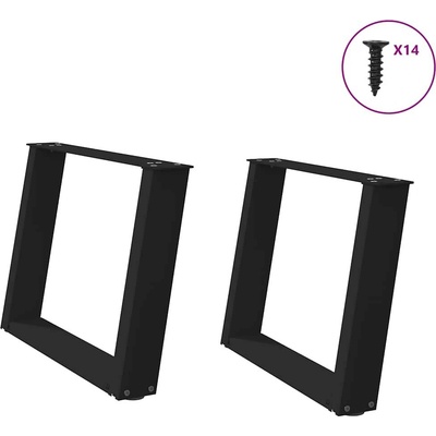 Omaxi 314321 Nohy konferenčního stolku ve tvaru U 2 ks černé 70 x 42-43 cm ocel