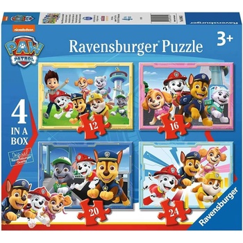 Ravensburger Пъзел Ravensburger от 24 части 4 в 1 - Пес Патрул (3065)