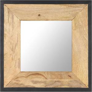 vidaXL Огледало, 50x50 см, мангово дърво масив (321629)
