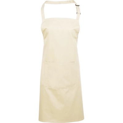 Premier Workwear Kuchyňská zástěra s laclem a kapsou Natural