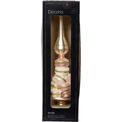 HOMLA Špička na vianočný stromček MACARON sklenená 8x29,5 cm