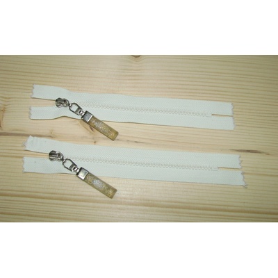 Kostenný zips smotanová 3mm nedeliteľný 14cm