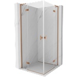 Mexen Mist-H L Duo шарнирна душ кабина 120 x 120 см, прозрачна, четкана мед - 8A5L-120L-120P-65-00 (8A5L-120L-120P-65-00)