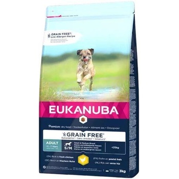 Eukanuba Grain Free Adult Small Medium Breed Chicken 3 kg