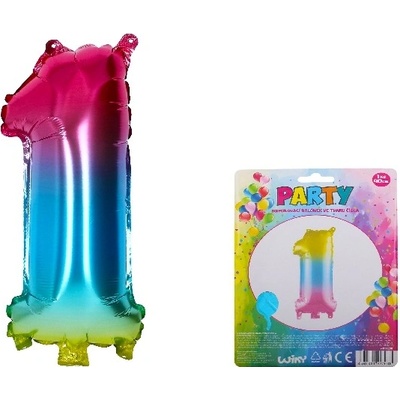 Wiky Balónek nafukovací číslo 1 duhový