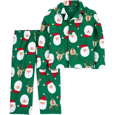 CARTER'S Unisex vánoční pyžamo s dlouhým rukávem Santa Zelená