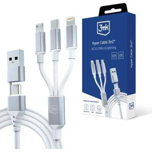 3mk Protection 3в1 кабел 3mk Hyper Cable, USB-A / USB-C към USB-C / micro-USB / Light (5903108541237)