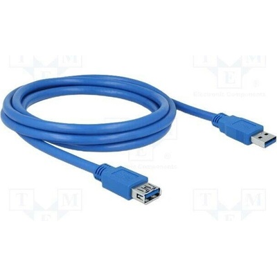 Delock 82539 USB A zásuvka USB A vidlice zlacený 2m modrý