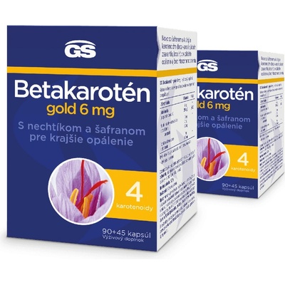 GS Betakarotén Gold 6 mg, 2× 135 kapsúl
