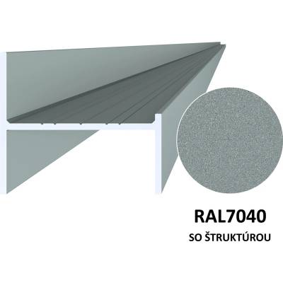 KVN ALUMINIUM Hliníkový UT profil 50 x 44 x 6000 mm, struktura RAL 7040