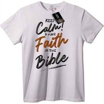 NOONEBRAND Тениска Вяра в Библията - 2XL, White