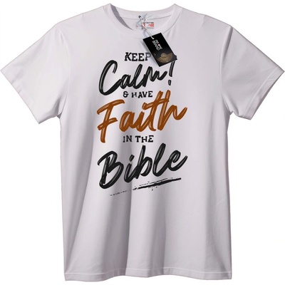 NOONEBRAND Тениска Вяра в Библията - 2XL, White