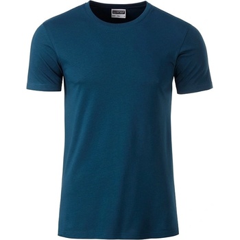 James & Nicholson Klasické tričko z biobavlny 8008 petrolejová