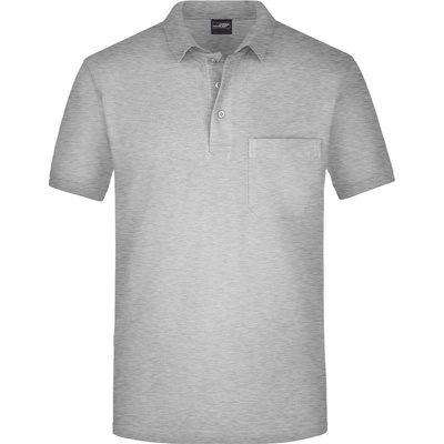 James & Nicholson polokošile JN 922 náprsní kapsou krátký rukáv Cot-02092260001 ash