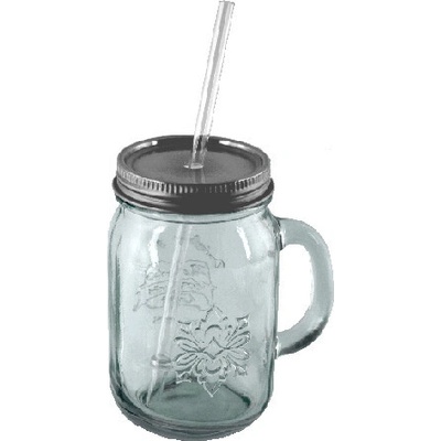 Sklenice z recyklovaného skla AUTHENTIC s víčkem a brčkem 0,55 L balení obsahuje |Vidrios San Miguel|Recycled Glass 6 x