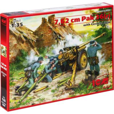 ICM PaK 36r 7,62 cm s obsluhou 1:35