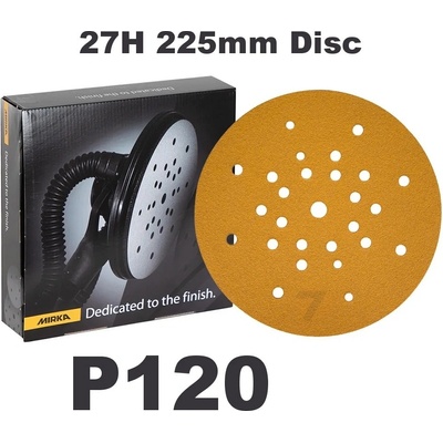 Mirka GOLD Ø 225 mm 27dier suchý zips P120 brúsny papier