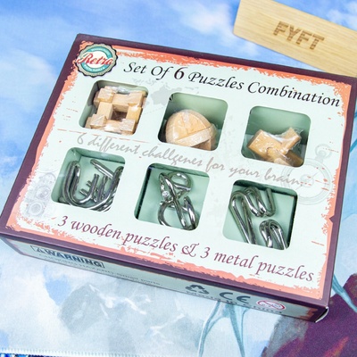 Sada 6 hlavolamov Retro Alloy Puzzles