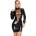 LateX Tight-fitting Latex Dress with Long Sleeves 2901390 Black L