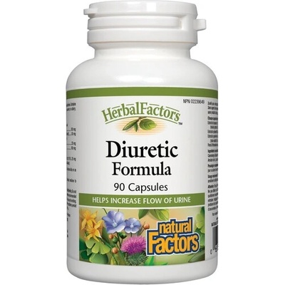 Natural Factors Diuretic Formula - Диуретик Формула - срещу задържане на течности и подуване, 90 капсули Natural Factors (4630 NF)