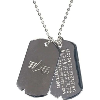 Vojenská identifikační známka Alpha Industries Dog Tag Necklace - Silver