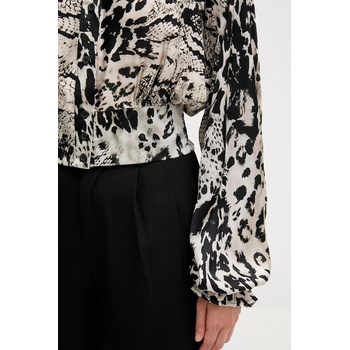 Gaudi Риза Gaudi дамска в черно със стандартна кройка с класическа яка 521FD45028 (521FD45028)