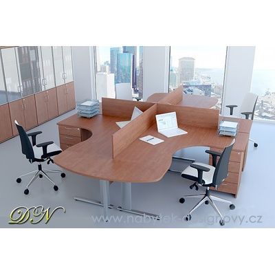 NABYTEK-DESIGNOVY.CZ - R111003 12 Sestava kancelářského nábytku Komfort 3 javor – Zboží Dáma