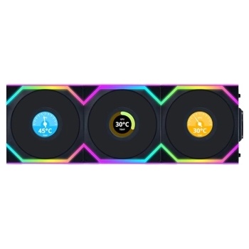 Image 1 of Lian Li UNI Fan SL Wireless LCD ARGB Reverse Blade PWM (12RSLLCD1W3B/LL-FAN-LULI-101)