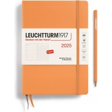 Leuchtturm1917 Weekly Planner & Notebook Medium A5 2025 Apricot tečkovaný