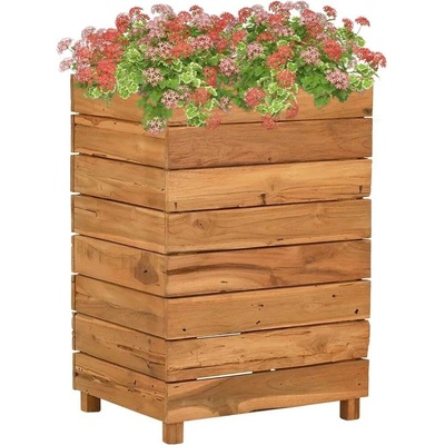 vidaXL Vyvýšený záhon 50 x 40 x 72 cm recyklované teakové dřevo a ocel