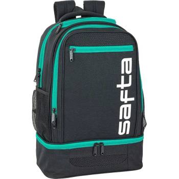 SAFTA Ученическа раница safta multisport, тюркоазен цип, с двойно дъно, 18 л, зелен