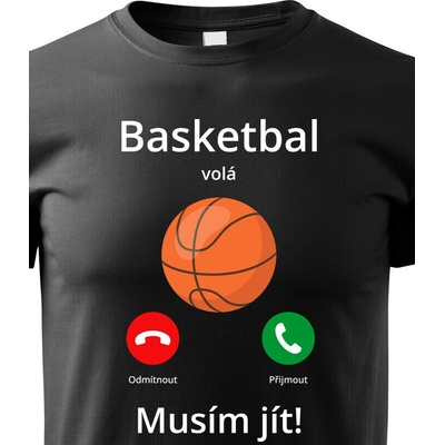 Dětské tričko Basketbal volá Musím jít! ČernáCanvas Dětské tričko Bezvatriko.cz 2364