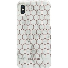 Pouzdro SoSeven Milan Case Hexagonal Marble Apple iPhone X/Xs bílé