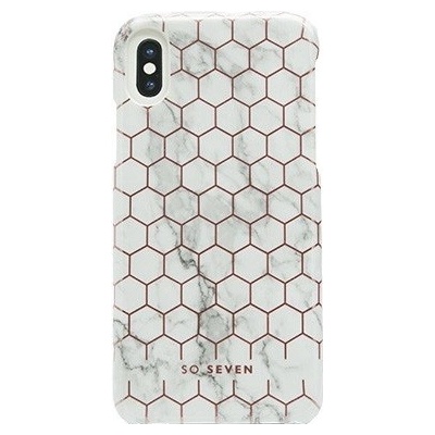 Pouzdro SoSeven Milan Case Hexagonal Marble Apple iPhone X/Xs bílé