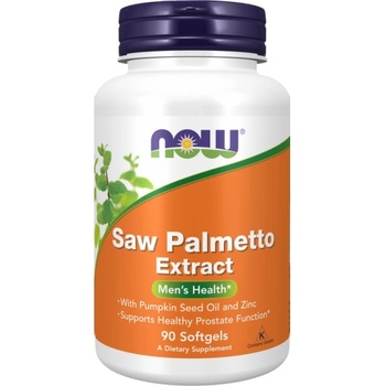 NOW Saw Palmetto Extract | with Pumpkin Seed Oil and Zinc [90 Гел капсули]