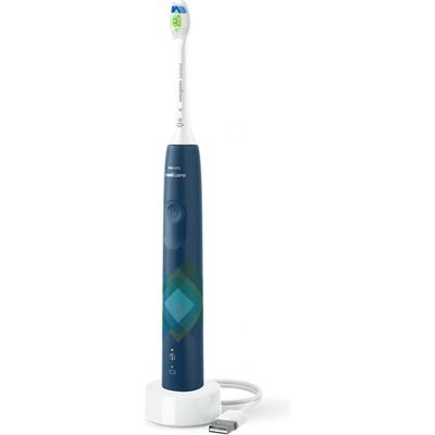 Philips Ел. четка за зъби Philips Sonicare 4100 Series, 2 режима на работа, сензор за натиск, QuadPacer таймер, до 14 дни време на работа, синя (HX3689/42)