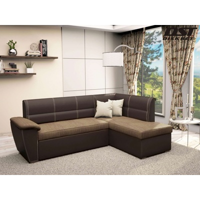 DST Ъглов диван Sonata-dst, венге кожа и кафяво