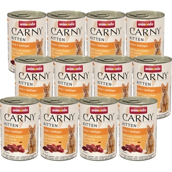 Animonda Carny Kitten hovädzie mäso hydina 12 x 400 g