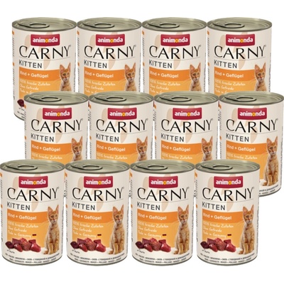 Animonda Carny Kitten hovädzie mäso hydina 12 x 400 g