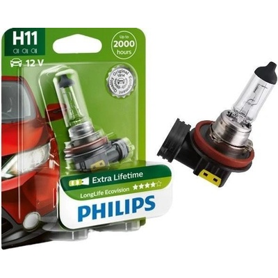 Philips LongLife EcoVision H11 PGJ19-2 12V 55W 12362LLECOB1