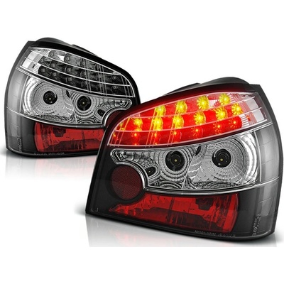 ZADNÍ SVĚTLOMETY, SVĚTLA, LAMPY LED AUDI A3, 1996-2000, ČIRÉ, ČERNÉ, CHROM