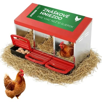 Hniezdo Strend Pro znáškové pre hydinu 3 komorové kovové 79,6x47,5x52,5 cm pre 3 nosnice