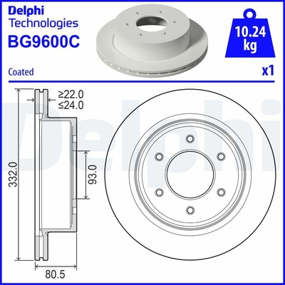 DELPHI Brzdový kotúč BG9600C
