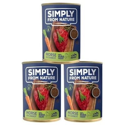 Simply From Nature Konské mäso/ľanové semiačka/mrkva 3 x 400 g