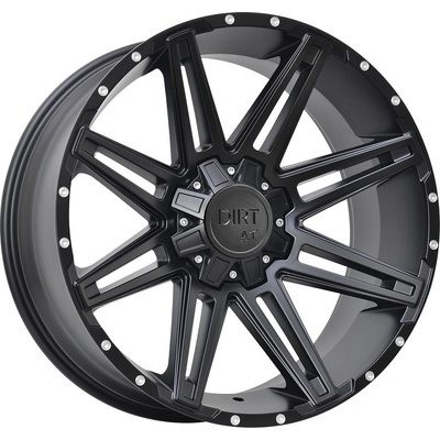 DIRT A.T D88 10x22 5x127-139,7 ET-20 flat black milled rivets