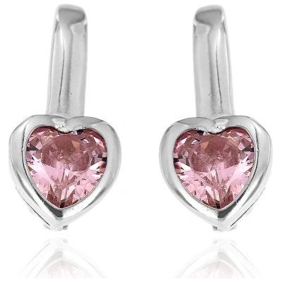 Zlatnictví U Kostela dámské náušnice růžová srdíčka 563R