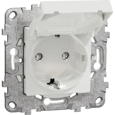 Schneider Electric SE Контакт шуко с капак IP44 с носеща рамка 2 мод. цвят Бял Unica - NU508218 (NU508218)