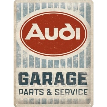 Plechová ceduľa Audi Garage - Parts & Service, 30 x 40 cm