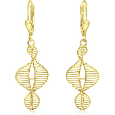 Gemmax Moderní zlaté visací náušnice Spirály GLEYN-36531